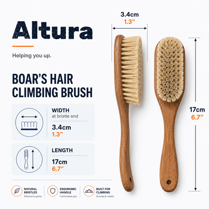 Altura Natural Boar Bristle Climbing Brush – Rosewood Bouldering Chalk Brush